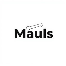 A simple and modern logo design for 'Mauls', featuring bold typography