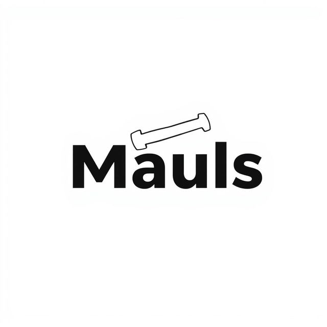 A simple and modern logo design for 'Mauls', featuring bold typography