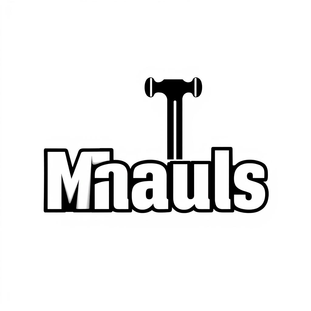 A simple and modern logo design for 'Mauls', featuring bold typography