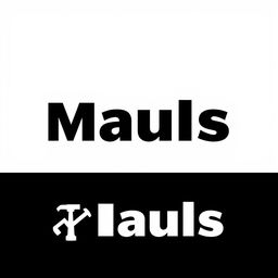 A simple and modern logo design for 'Mauls', featuring bold typography