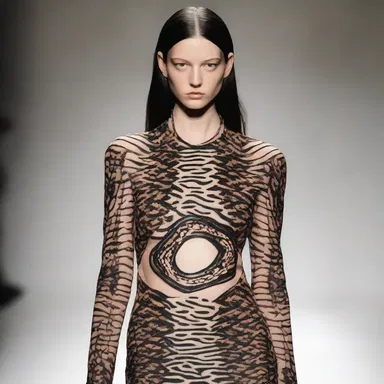 The fashion designer incorporated the intricate markings of the adder into the print of her latest collection.