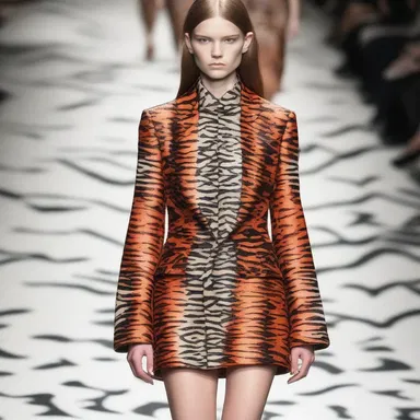 The fashion designer incorporated the intricate markings of the adder into the print of her latest collection.