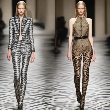The fashion designer incorporated the intricate markings of the adder into the print of her latest collection.