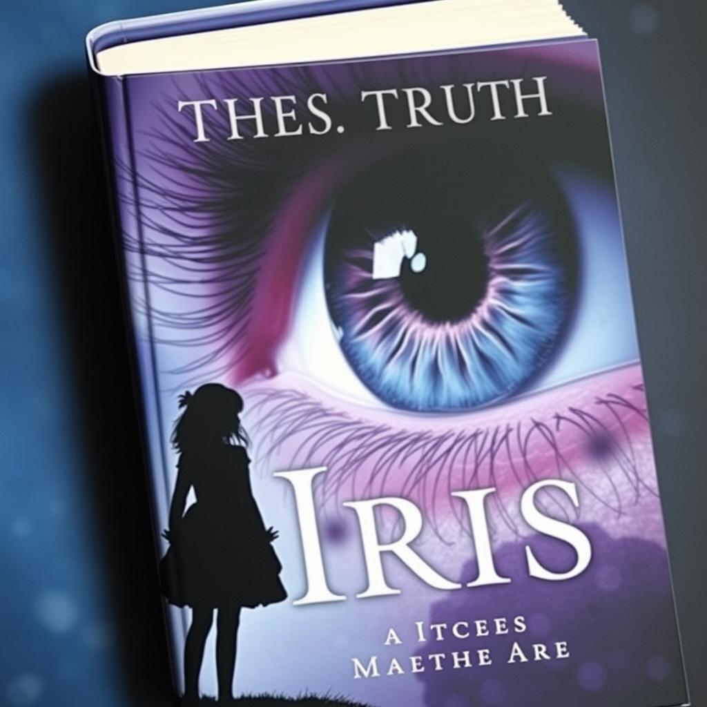 A captivating book cover featuring a large, detailed iris of an eye dominating the background, symbolizing the searching gaze for the truth