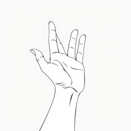 A vector contour illustration of a delicate female hand in isometric perspective and 3/4 view