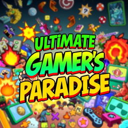 A vibrant and eye-catching thumbnail design showcasing a lively gaming scene with colorful graphics