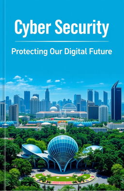 An informative book cover about cyber security featuring a striking graphic design