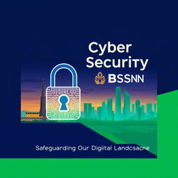 A book cover about cyber security featuring a small illustration of Jakarta in the background, showcasing a recognizable landmark such as the National Monument (Monas) with its silhouette against a twilight sky