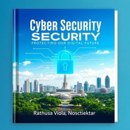 An informative book cover about cyber security featuring a striking graphic design