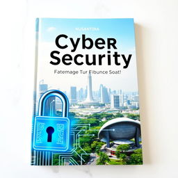 An informative book cover about cyber security featuring a striking graphic design