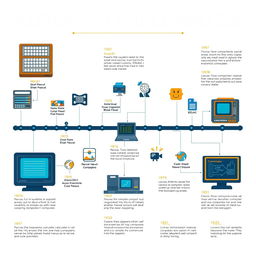 A detailed infographic illustrating the history of the computer