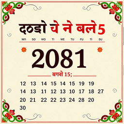 An edited calendar page featuring the date '2081 माघ 5, शनिबार' highlighted prominently