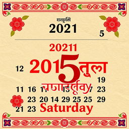 An edited calendar page featuring the date '2081 माघ 5, शनिबार' highlighted prominently