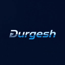 A modern and sleek logo design for 'Durgesh', featuring bold and dynamic font