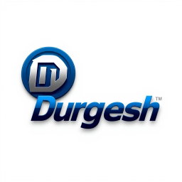 A modern and sleek logo design for 'Durgesh', featuring bold and dynamic font