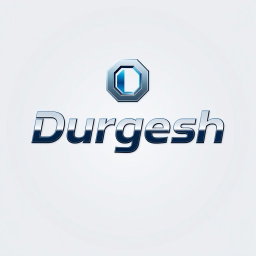 A modern and sleek logo design for 'Durgesh', featuring bold and dynamic font