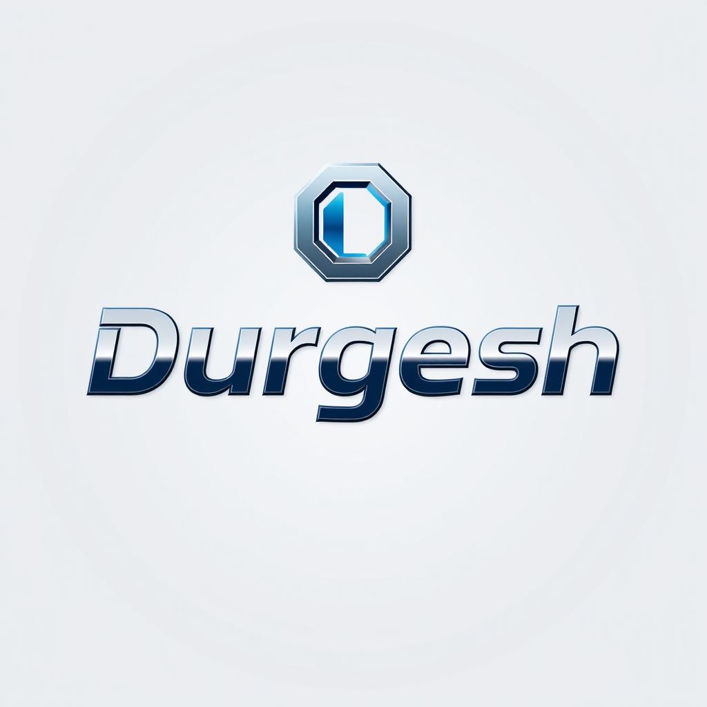 A modern and sleek logo design for 'Durgesh', featuring bold and dynamic font
