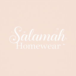 An aesthetic text design featuring the words 'Salamah Homewear'