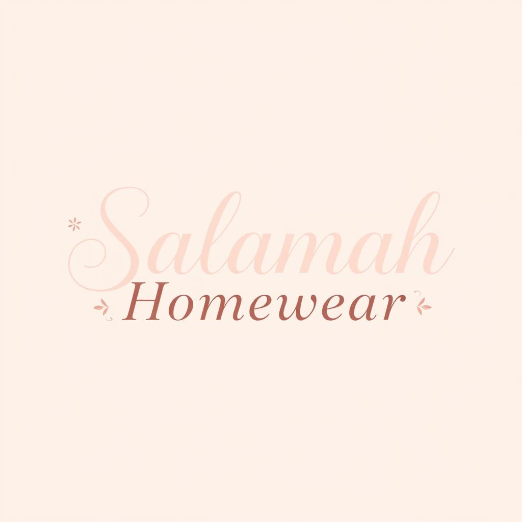 An aesthetic text design featuring the words 'Salamah Homewear'