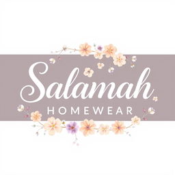 An aesthetic text design featuring the words 'Salamah Homewear'