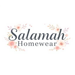 An aesthetic text design featuring the words 'Salamah Homewear'