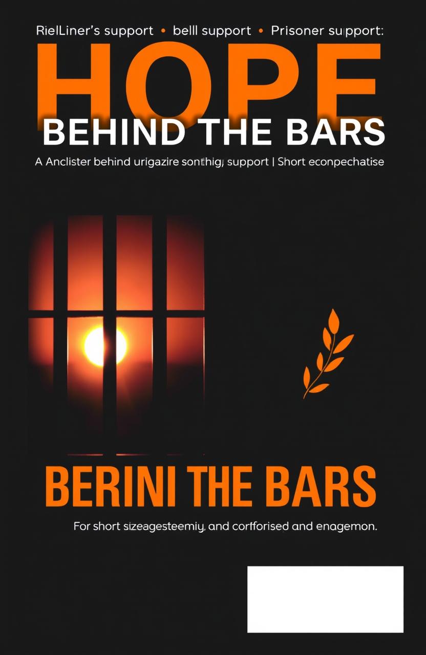 A striking magazine cover for 'HOPE BEHIND THE BARS', a publication dedicated to prisoner support