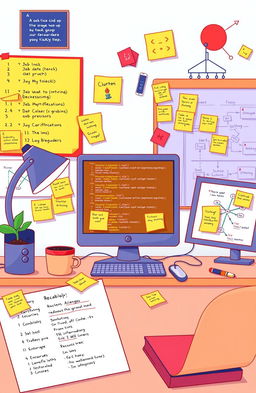 A vibrant illustration showcasing various tricky Java programming challenges, including problem-solving scenarios such as data structures, algorithms, and coding puzzles