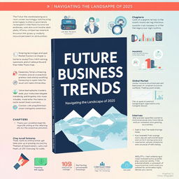 A thoughtful and insightful book concept titled 'Future Business Trends: Navigating the Landscape of 2025'