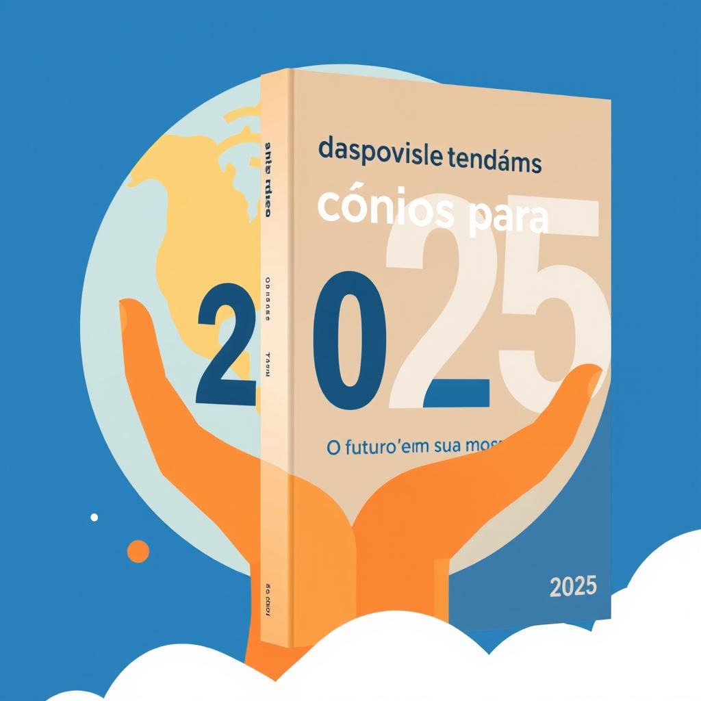 Um conceito de livro envolvente intitulado 'Tendências de Negócios para 2025: O Futuro em Suas Mãos'