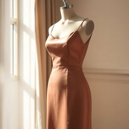 A beautifully designed, elegant dress without any lace or intricate patterns