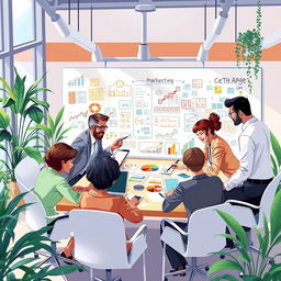A visually captivating illustration representing an innovative market strategy