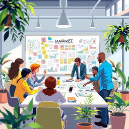 A visually captivating illustration representing an innovative market strategy