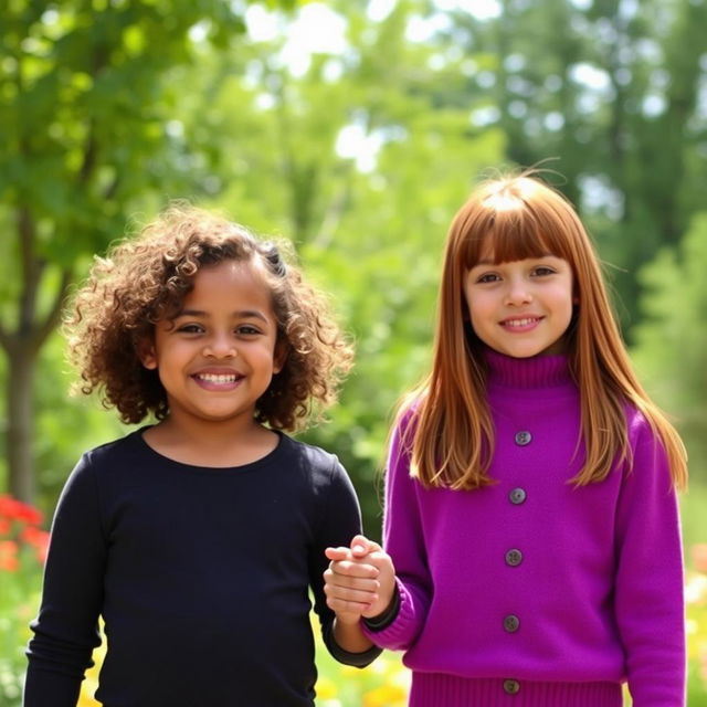 Two girls holding hands