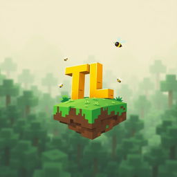 A logo design featuring the letters 'T' and 'L' in bold yellow, styled in a Minecraft aesthetic