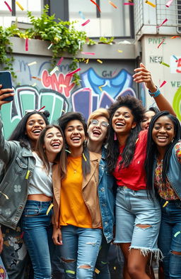 A vibrant and compelling scene depicting the essence of winning in the Gen Z era