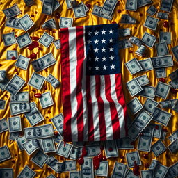 A striking image featuring a golden background adorned with the American flag, prominently displayed at the center