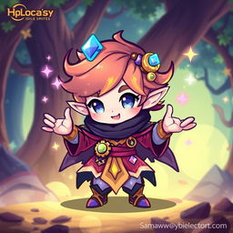 A vibrant and colorful idle sprite, showcasing a charming, pixelated character with an expressive face, intricate details on clothing, and various animated features
