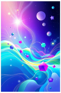 A vibrant and dynamic digital illustration of an 'Active Energy System', depicting various elements of energy flows and systems in a surrealistic manner