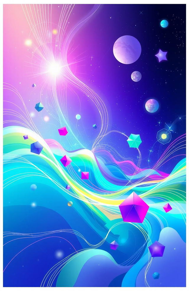 A vibrant and dynamic digital illustration of an 'Active Energy System', depicting various elements of energy flows and systems in a surrealistic manner
