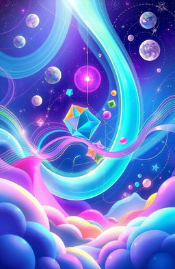 A vibrant and dynamic digital illustration of an 'Active Energy System', depicting various elements of energy flows and systems in a surrealistic manner