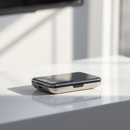 A detailed product image featuring a sleek, modern gadget designed for tech enthusiasts