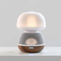 A stylish and innovative product design that combines an aromatherapy diffuser, a speaker, and ambient lighting