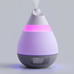 A sleek, modern product design that combines an aromatherapy diffuser, a speaker, and ambient lighting