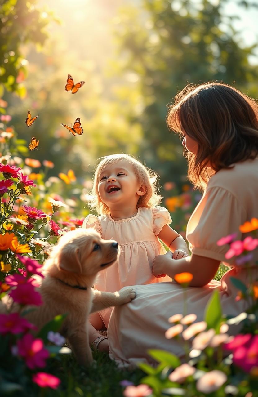 A warm and intimate scene depicting a devoted servant's child, radiating innocence and love
