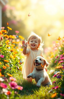 A warm and intimate scene depicting a devoted servant's child, radiating innocence and love