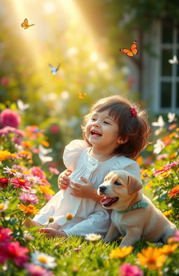 A warm and intimate scene depicting a devoted servant's child, radiating innocence and love