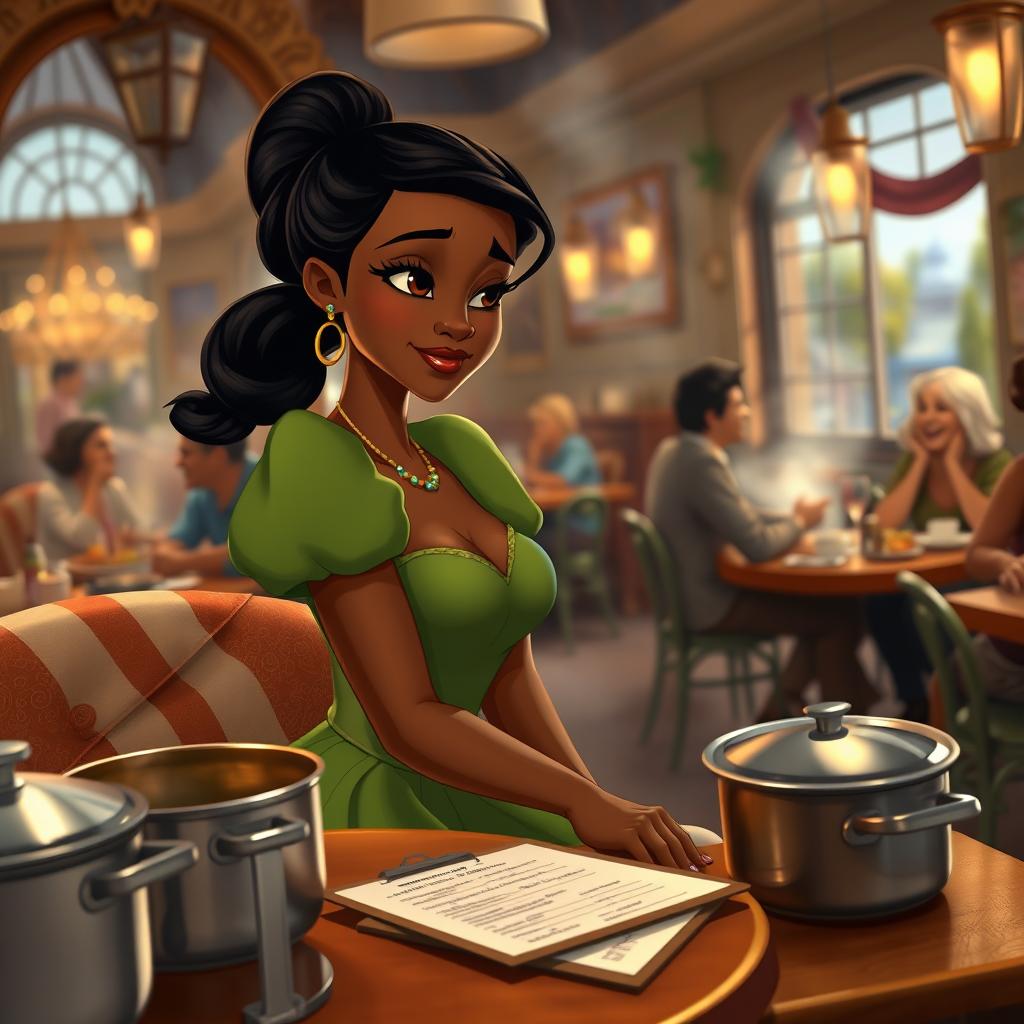 Princess Tiana: A Moment of Rest in Her Restaurant