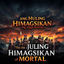 An artistic poster showcasing the theme of 'Ang Huling Himagsikan ng mga Mortal' (The Last Rebellion of Mortals)