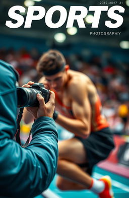 A talented photographer capturing an athlete in action, showcasing a beautiful depth of field