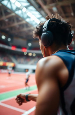 A talented photographer capturing an athlete in action, showcasing a beautiful depth of field